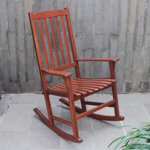 Cambridge Casual Somerset Solid Wood 2-Pieces Porch Rocking Chair, Natural Brown