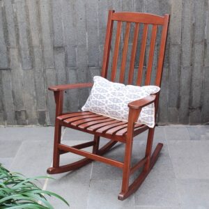 Cambridge Casual Somerset Solid Wood 2-Pieces Porch Rocking Chair, Natural Brown