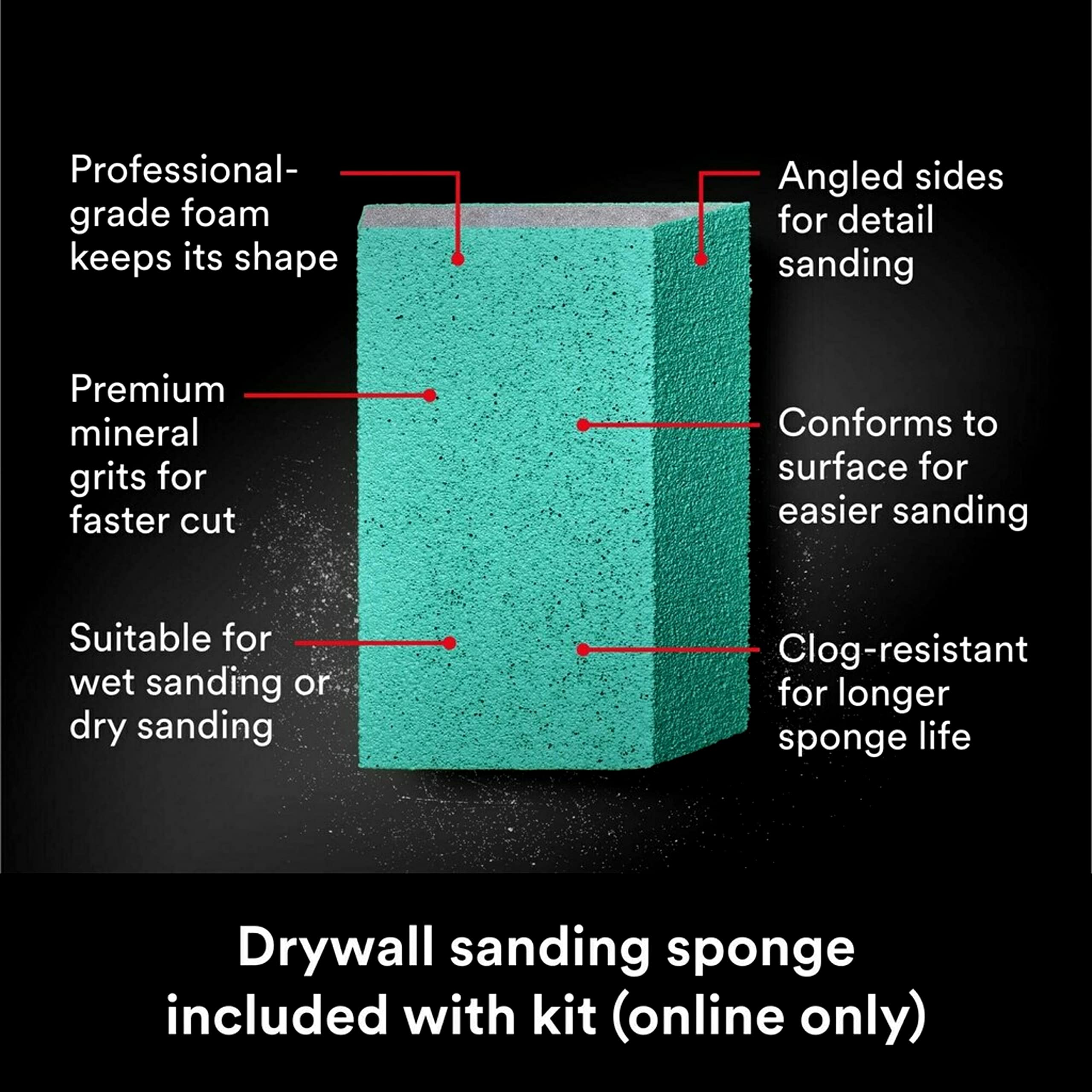 3M High Strength Large Hole Repair Kit, Includes Spackling Compound 32 oz, Spreader, Sanding Sponge, Hole Repair Plate & Tape, Easy Wall Repair Kit, No Shrinking, Cracking or Sagging (LHR-SIOCKIT)