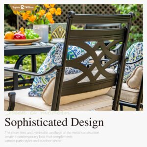 Sophia and William Outdoor Patio Dining Set for 4, Outdoor Table and Chairs, Removable Seat Cushions, Black 37" Patio Dining Table