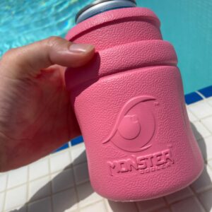 MONSTER COOLER 3-in-1 ONLY Lightweight and adjustable Can/Bottle Cooler | Indestructible | Fits odd Bottle Shapes and Sizes | for ice cold Hard Seltzer, Beer, Soda (Conch Shell- Pink, Single)