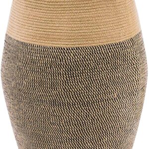 Tall Laundry Basket, 105L Large Laundry Hamper with Handles Tall Wicker Jute Woven Storage Basket for Dirty Clothes Blankets Towels - 25.6x 19.3 inches