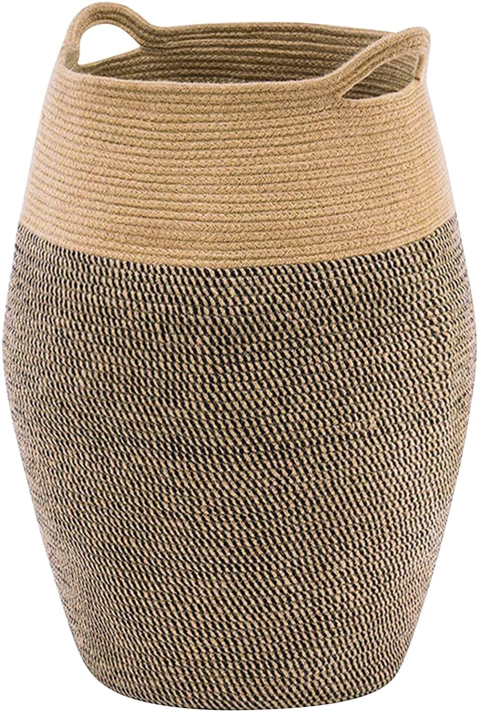 Tall Laundry Basket, 105L Large Laundry Hamper with Handles Tall Wicker Jute Woven Storage Basket for Dirty Clothes Blankets Towels - 25.6x 19.3 inches