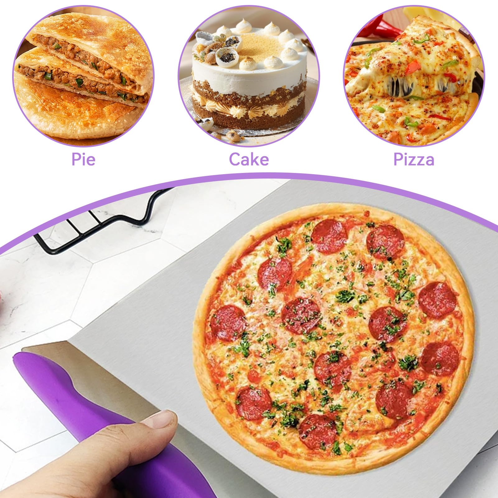 2 Pcs Cake Lifter, Stainless Steel Pizza Transfer Tray Cake Spatula Moving Plate Cake Lifter Shovel Pastry for Kitchen Bread Pastry Baking