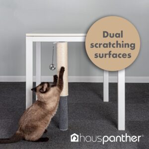 Hauspanther Scratch Pole - Adjustable Under-Table Cat Scratcher, Sisal/Felt, by Primetime Petz