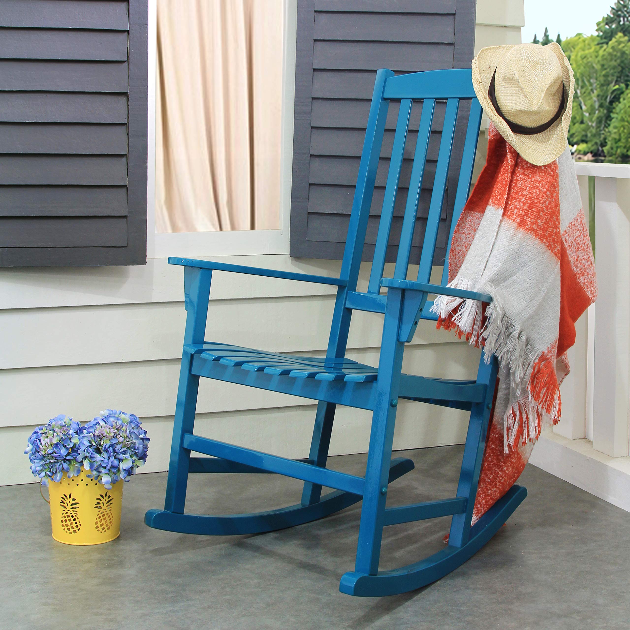 Cambridge Casual Somerset Solid Wood 2-Pieces Porch Rocking Chair, Celestial Blue