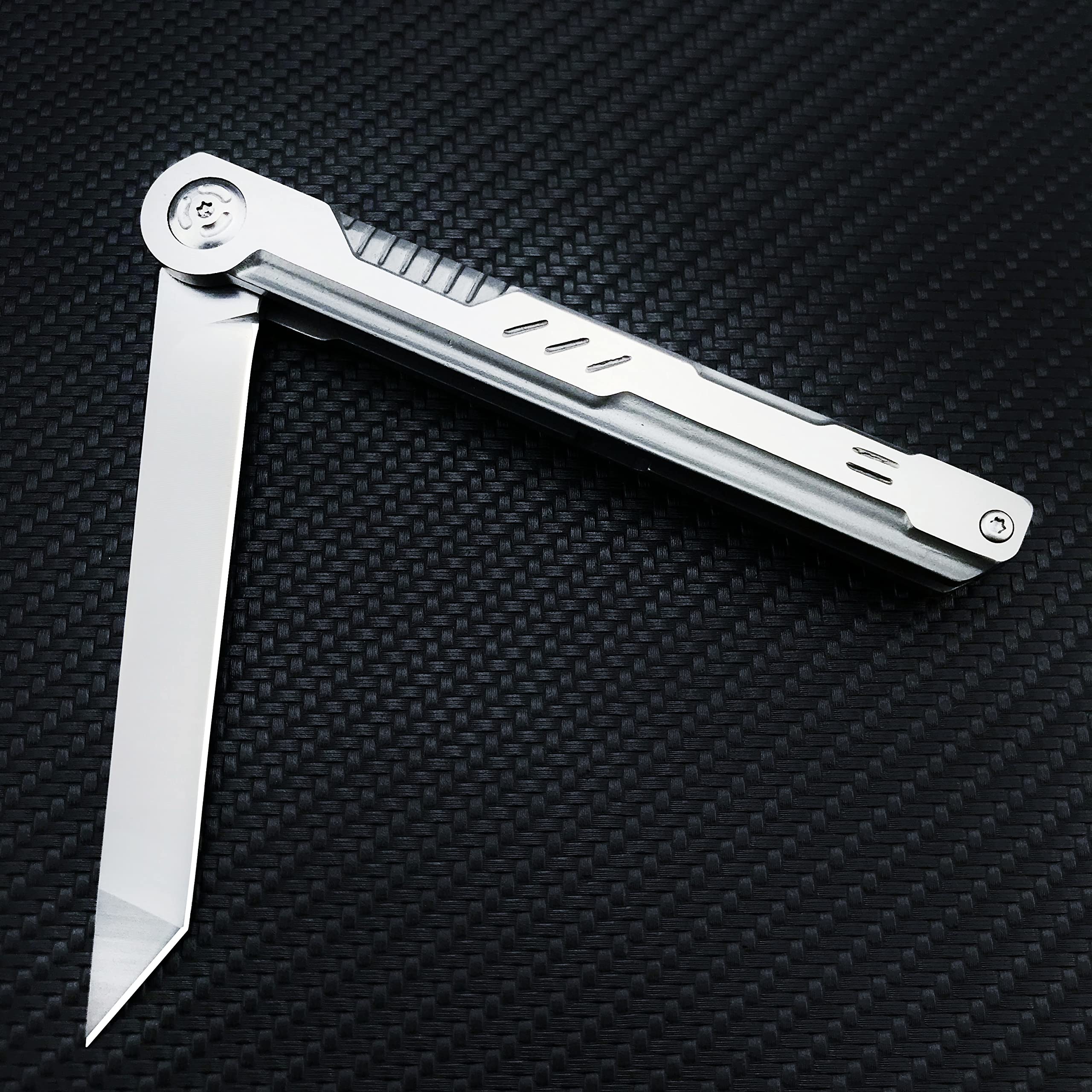 Edc Slim Small Flipper Folding Pocket Knife For Men Ceo, Steel Handle And Frame Lock With Clip, 7Cr13Mov Plain Tanto Edge Blade