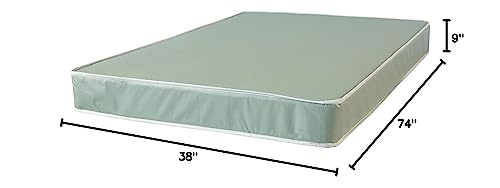 Treaton 9-Inch Medium Hybrid Mattress with Pocket Coil, Water Proof Vinyl Mattresses for Complete Comfort and Relaxation, Fully Assembled Bed in a Box for Easy Fitting, Green, Twin