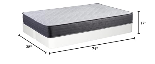 Treaton Twin 9 Inch Hybrid Mattress in a Box for Medium Firm Support, Motion Isolation and Pressure Relief with 8" Split Box Spring Foundation, White