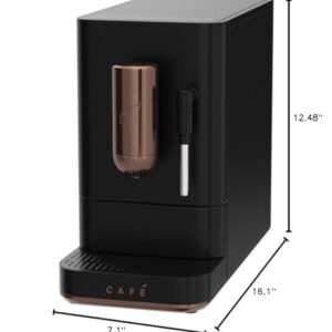 Café Affetto Automatic Espresso Machine + Milk Frother | Built-In & Adjustable Espresso Bean Grinder | One-Touch Brew in 90 Seconds | Matte Black, 1.2 Liter, (C7CEBBS3RD3)