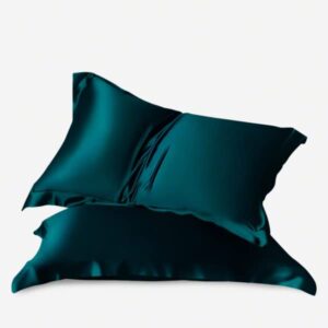 Bedify Bedding 3-Piece Silk Duvet Set – Pure, Ultra Soft Mulberry Silk Duvet Cover - Silk Pillowcases Temperature Regulating Fabric – Promotes Healthy Hair and Skin (Teal/King-Ca-King)