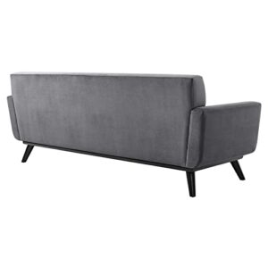 Modway Engage Performance Velvet Sofa, Gray