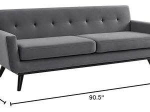 Modway Engage Performance Velvet Sofa, Gray