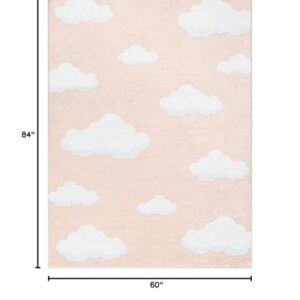 Well Woven Clouds Rug Coral 5' x 7' Apollo Kids Collection