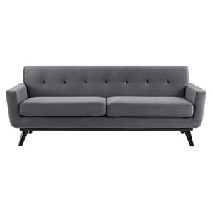 Modway Engage Performance Velvet Sofa, Gray