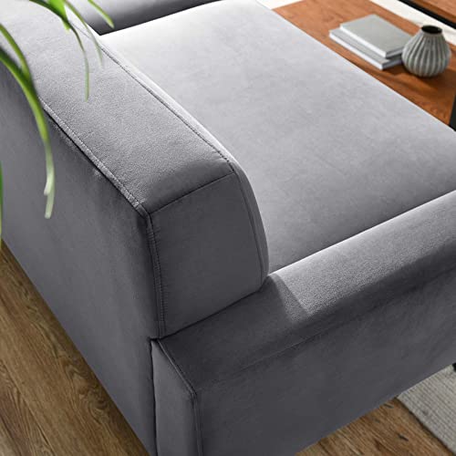 Modway Engage Performance Velvet Sofa, Gray