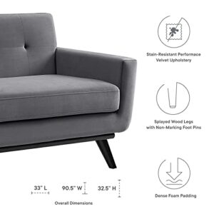 Modway Engage Performance Velvet Sofa, Gray