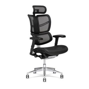 x-chair xg-wing management task chair, black k-sport mesh fabric with headrest - ergonomic office seat/split-back design/dynamic variable lumbar support/floating recline/perfect for long work days