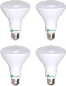 greenlite led br30 light bulb, 65w = 8w, dimmable, 670 lumens, 3000k, bright white - 4 pack