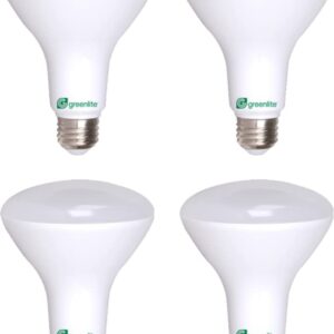 Greenlite LED BR30 Light Bulb, 65W = 8W, Dimmable, 670 Lumens, 3000K, Bright White - 4 Pack