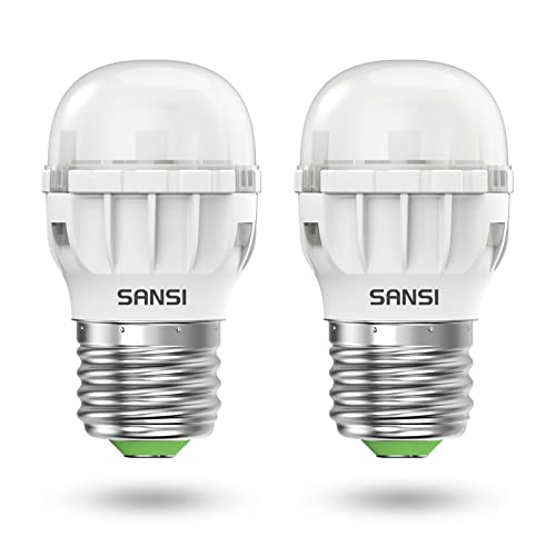 SANSI LED Refrigerator Light Bulb 45W Equivalent, 4W Appliance Bulb 450 Lumens 5000K Daylight Fridge Light Bulb, A11 Waterproof Frigidaire Replacement Light Bulbs, Non-Dimmable, Energy Saving, 2-Pack