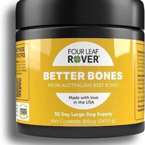 Four Leaf Rover Better Bones - Dog Calcium Supplement with Phosphorus and Vitamin D for Joint, Teeth and Bone Health Support - Pure Grass-Fed Australian Beef Bone - Vet Formulated - Made in The USA