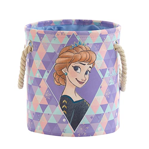 Idea Nuova Disney Frozen 3 Piece Multi Size Fabric Nestable Toy Storage Basket Set, with Rope Carry Handles (NK321606)