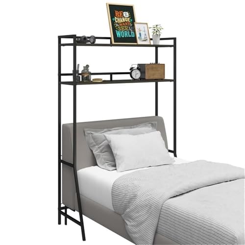 Novogratz Beverly Over-The-Bed Storage for Twin & XL Twin Beds (18.5" L x 42.83" W x 64.86" H), Espresso/Black