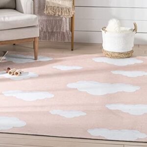 Well Woven Clouds Rug Coral 5' x 7' Apollo Kids Collection