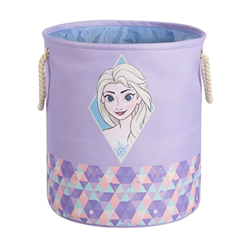 Idea Nuova Disney Frozen 3 Piece Multi Size Fabric Nestable Toy Storage Basket Set, with Rope Carry Handles (NK321606)