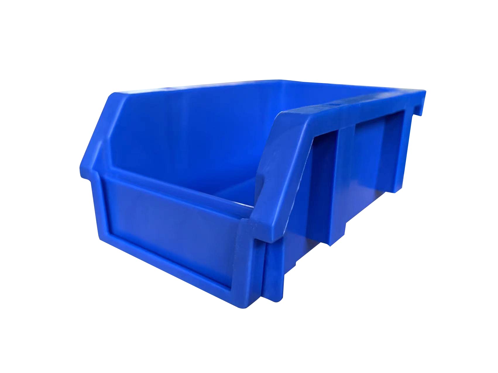 DJC Supply Heavy duty thermoplastic storage bin organizer, Stackable, Hangable, Side-connect (BLUE (8 PACK), SMALL 3.9" X 6.3" X 2.9")