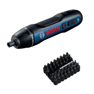 Bosch Professional 3.6V Cordless Screwdriver (Includes 32 Driver Bits, Extension Bit Holder, Carrying Case, Charging Cord) BOSCHGO-N Blue