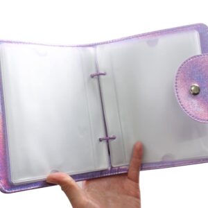 VNC 20 Slots Nail Art Stamp Plate Holder Stamping Plates Storage Bag Cases Rainbow Replaceable XL Plates Big Size 9.5x14.5CM Organizers (A-Purple)