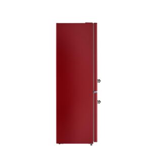 iio Retro Refrigerator With Bottom Freezer - Full Size 24 Inch Wide 11 Cu Ft - Frost Free, Fast Cool, 360° Multiflow Cooling, Space Saving, Environmentally Friendly (Right Hinge, Wine Red)