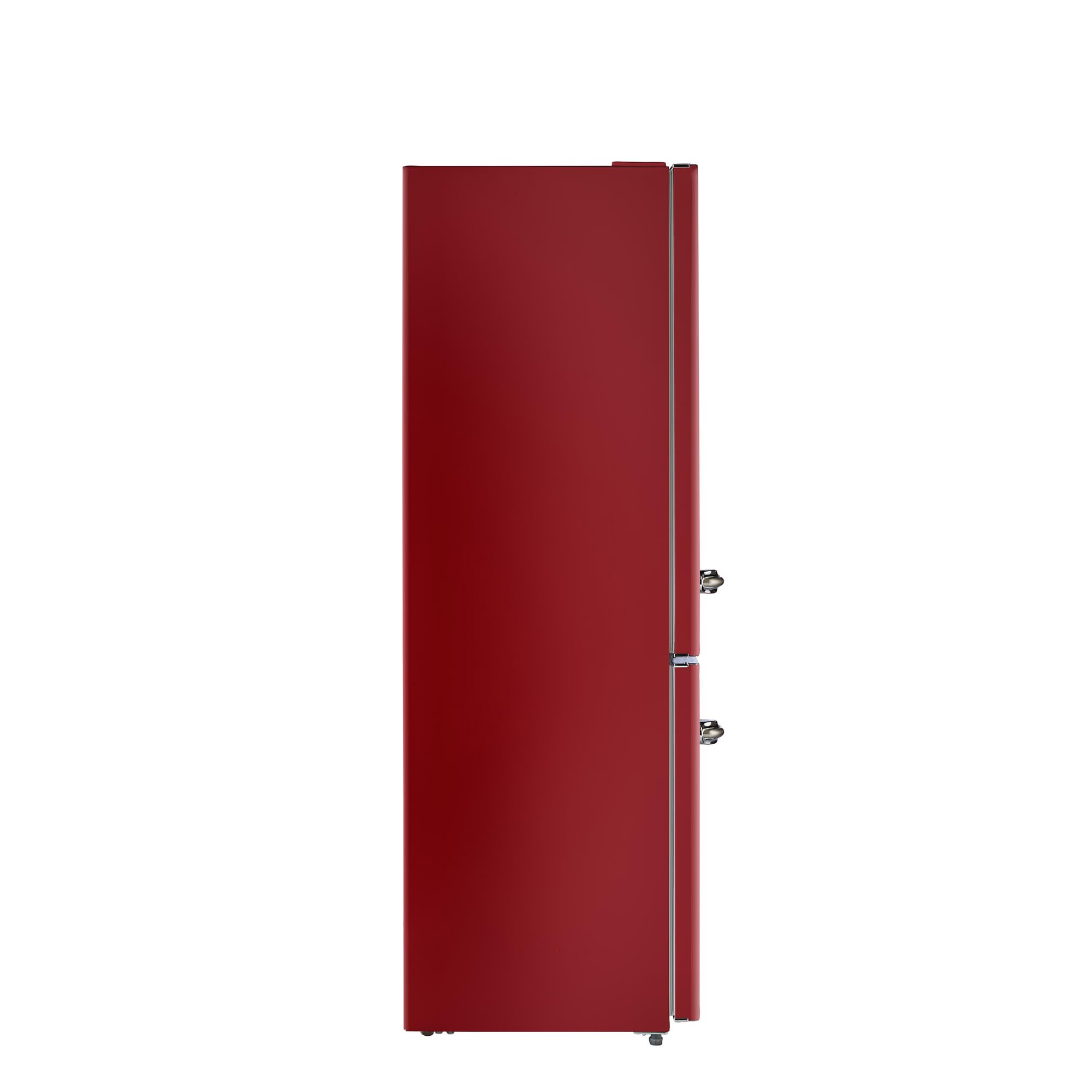 iio Retro Refrigerator With Bottom Freezer - Full Size 24 Inch Wide 11 Cu Ft - Frost Free, Fast Cool, 360° Multiflow Cooling, Space Saving, Environmentally Friendly (Right Hinge, Wine Red)