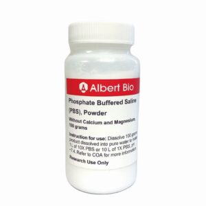 Phosphate Buffered Saline (PBS), 100 g. for Convenient Preparation of 10 L of 1X PBS Buffer at pH 7.4 (±0.1). Ready to be dissolved. Low endotoxin and Negative for mycoplasma. Made in USA.