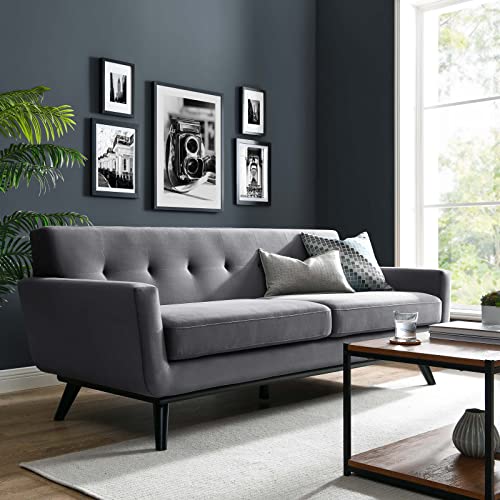 Modway Engage Performance Velvet Sofa, Gray