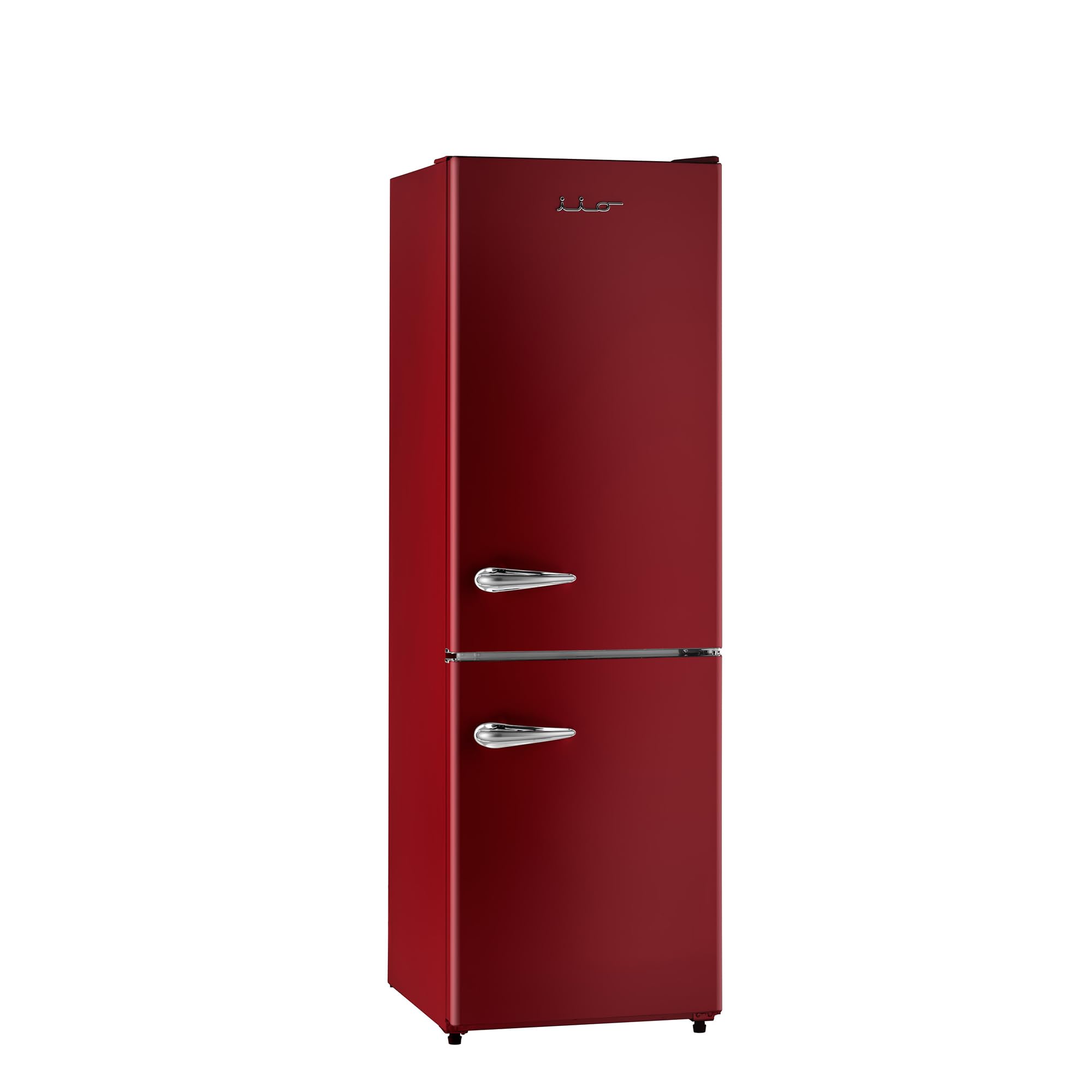 iio Retro Refrigerator With Bottom Freezer - Full Size 24 Inch Wide 11 Cu Ft - Frost Free, Fast Cool, 360° Multiflow Cooling, Space Saving, Environmentally Friendly (Right Hinge, Wine Red)