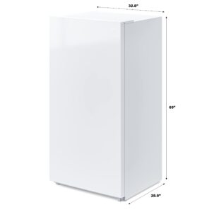 KoolMore Upright Freezer/Refrigerator Convertible, 2-in-1 Appliance, Home, Dorm, and Garage Ready Fridge/Freezer Storage for Fresh or Frozen Food and Drinks, Wire Shelves and Drawer [White] (RUF-17C)