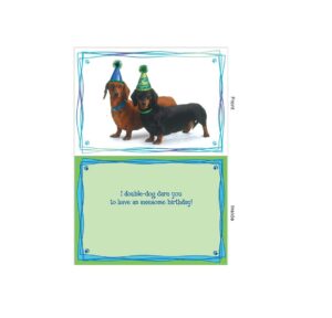 design design 2 dachshunds with party hats birthday card - general