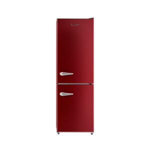 iio Retro Refrigerator With Bottom Freezer - Full Size 24 Inch Wide 11 Cu Ft - Frost Free, Fast Cool, 360° Multiflow Cooling, Space Saving, Environmentally Friendly (Right Hinge, Wine Red)