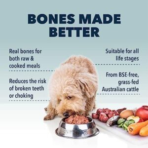 Four Leaf Rover Better Bones - Dog Calcium Supplement with Phosphorus and Vitamin D for Joint, Teeth and Bone Health Support - Pure Grass-Fed Australian Beef Bone - Vet Formulated - Made in The USA