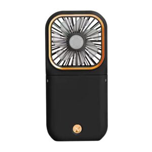 Allxin Portable Neck Fan Mini Quiet Handheld Personal Foldable USB Rechargeable Fan Operated for Home Office Outdoor Travel, 3000mAh Power Bank Hands Free Necklace Fans (Update Black)