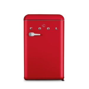 commercial cool ccrr4alr 4.4 cu. ft, vintage style 2 slide-out glass shelves refrigerator, red