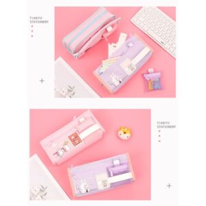 MOMEITU Kawaii Pencil case Kawaii School Supplies Cute Pencil case Large Capacity Pencil case Cute Pencil case Kawaii(Purple Planet)