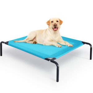 briky extra large elevated dog bed, outdoor raised dog cot bed, green portable pet beds with cooling washable mesh xl