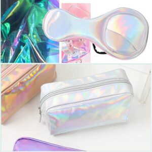 HGUAN Holographic Vinyl Fabric 12"x53"(30cm x 135cm),1roll Faux Leather Sheets are Suitable for Bows,Leather Earrings and Other DIY Craft Items (Silver)