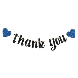 webenison thank you banner for wedding/engagement theme/baby shower/bridal shower/thanksgiving day celebration party decoration supplies black glitter