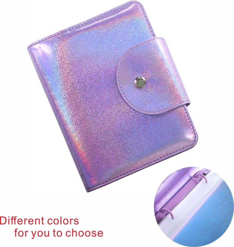 VNC 20 Slots Nail Art Stamp Plate Holder Stamping Plates Storage Bag Cases Rainbow Replaceable XL Plates Big Size 9.5x14.5CM Organizers (A-Purple)