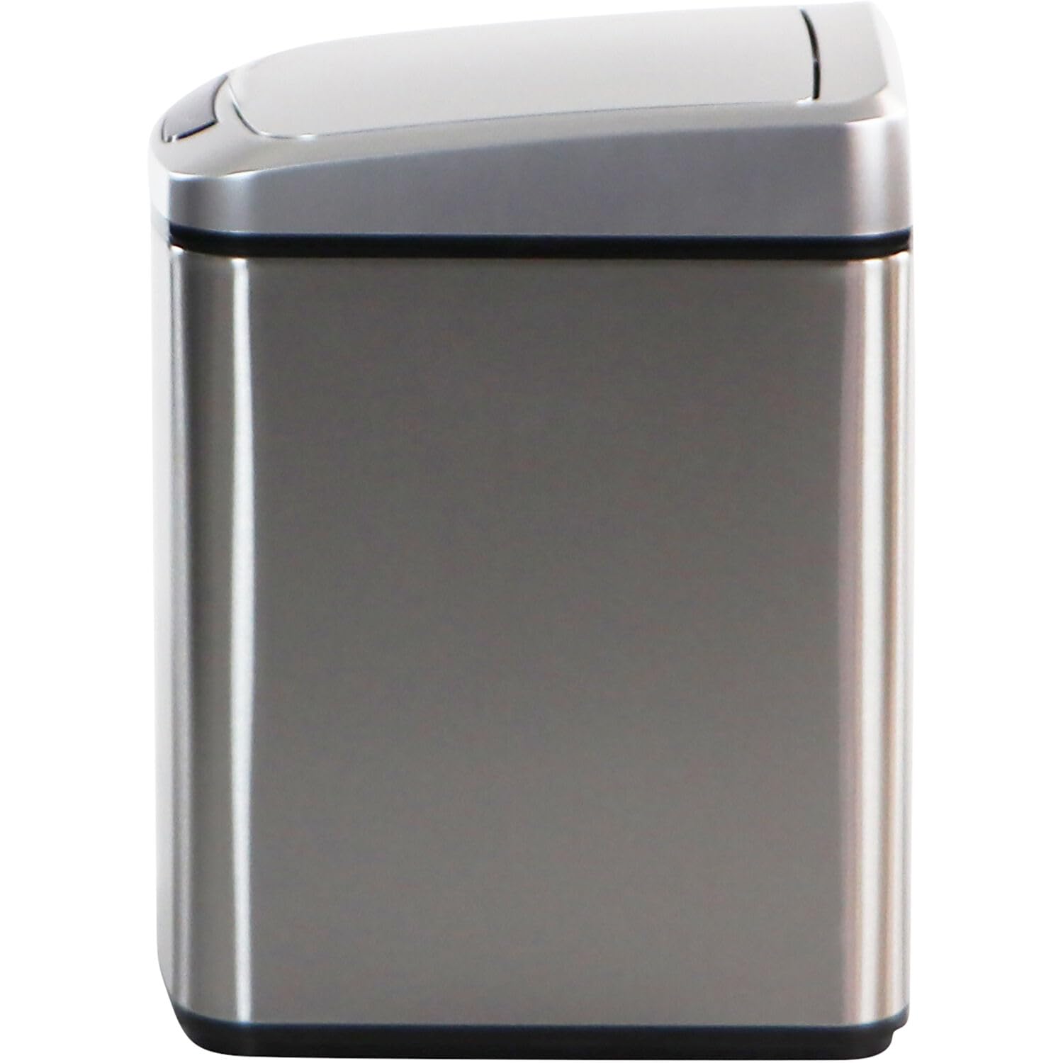 Hanover Home Hands-Free Metal Trash Can with Fingerprint-Resistant Finish, Soft-Close Motion Sensor Lid, and Removable Bin for Bathroom and Bedroom - 2.3 Gallons (9 Liters) in Stainless Steel